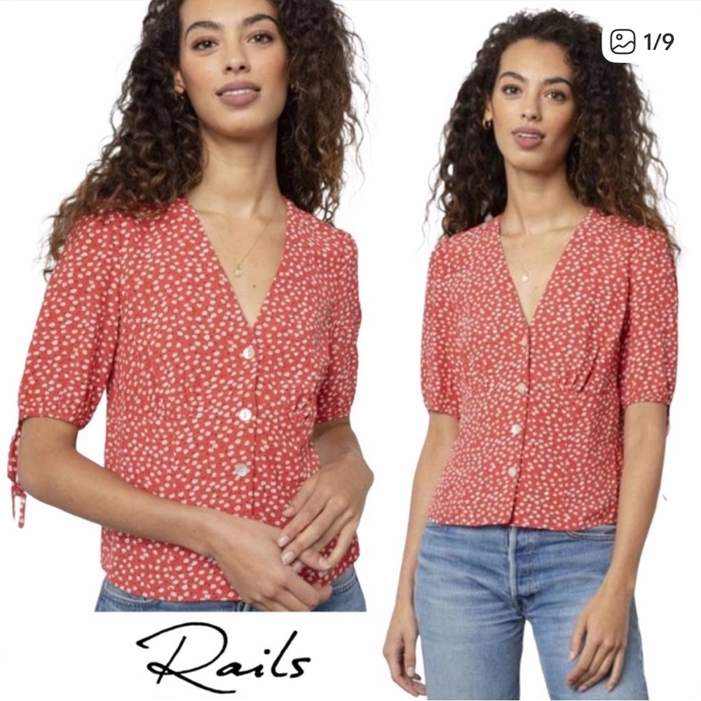 Rails Amelia Blouse in Carmine Daisies
